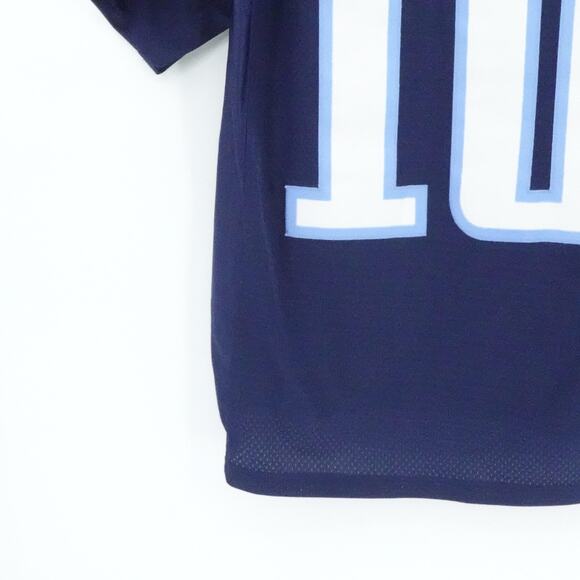 Tennessee Titans Football Jersey Mens Medium Navy Blue Vince Young NFL Reebok - Picture 11 of 16